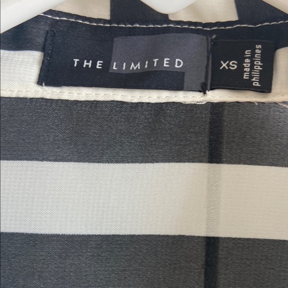 This Chic Limited Black and White Sheer Striped Blouse, Great for the Holidays - Picture 4 of 4